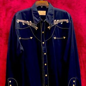 Scully Mens Black/Gold Western Shirt